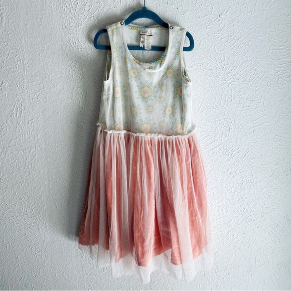 Matilda Jane Girls Sleeveless Floral & Polka Dot Tulle Dress Size 10 - Picture 1 of 5